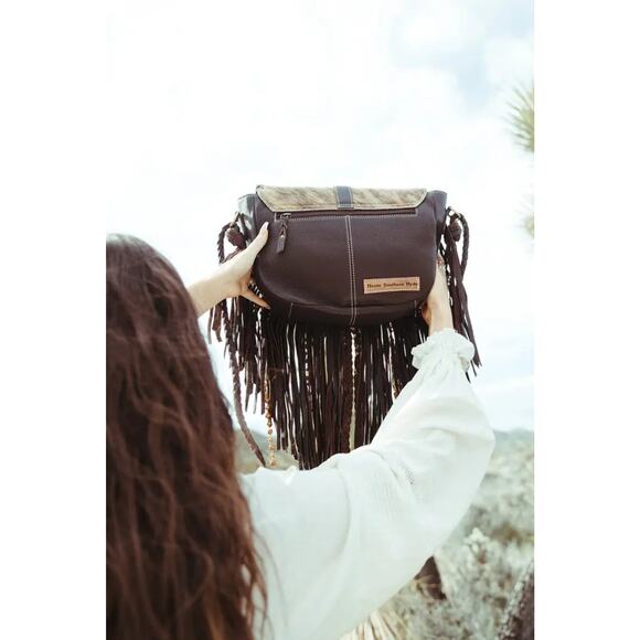 The Louvelle Cowhide Western Fringe Crossbody Bag - Picture 2 of 2
